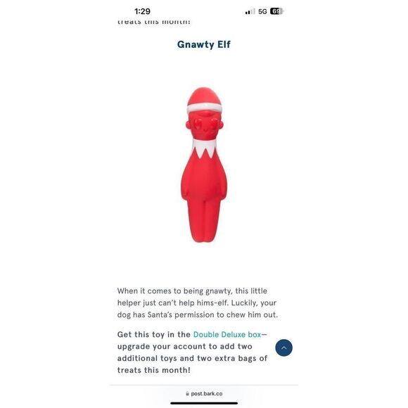 Bark Box Super Chewer Naughty Elf Toy NWOT - Picture 2 of 4